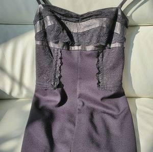 2/40$Danier black leather and stretch fabric dress